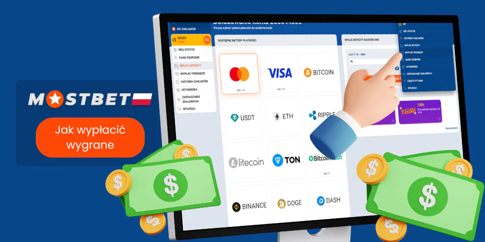 Instrukcja wypłaty środków z Mostbet